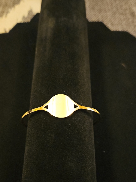 Plunder Jewelry - Gold Tone Signet Bangle Bracelet - Women Jewelry